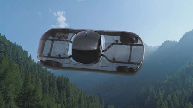 A rendering of Alef's flying car in the air. 